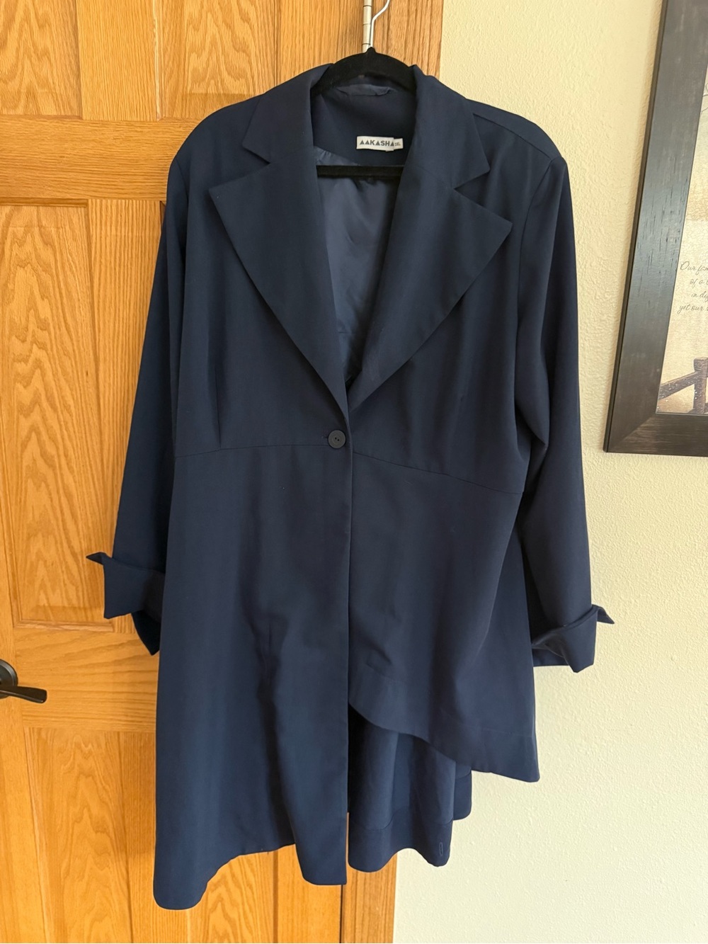 Asymmetrical Buttoned Trench Jacket (Navy) from designer In Bulgaria